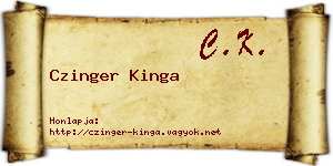 Czinger Kinga névjegykártya